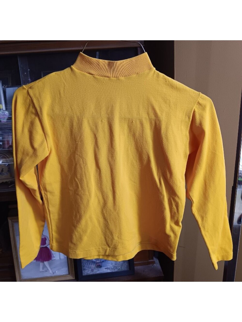 True Vintage Yellow Girls 10 Sears 1970's Long-Sleeve Mock Turtleneck Top